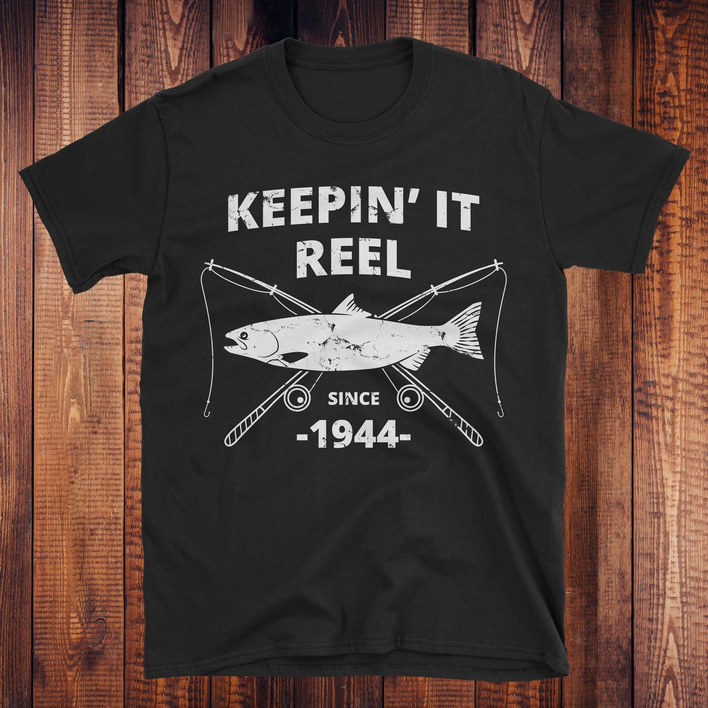 Keepin' It Reel Since 1944 80th Fishing Birthday Shirt