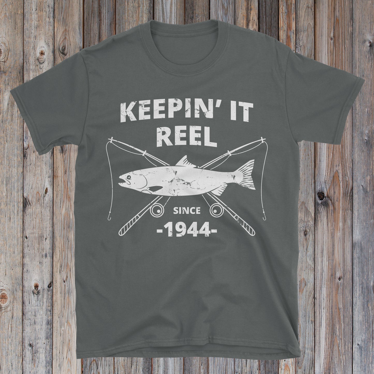 Keepin' It Reel Since 1944 80th Fishing Birthday Shirt