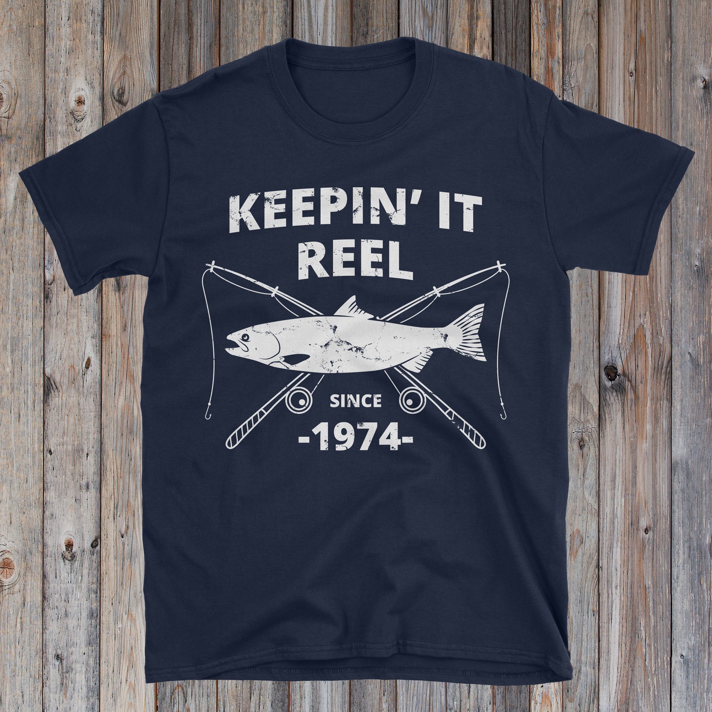 Keepin' It Reel Since 1974 50th Fishing Birthday Shirt