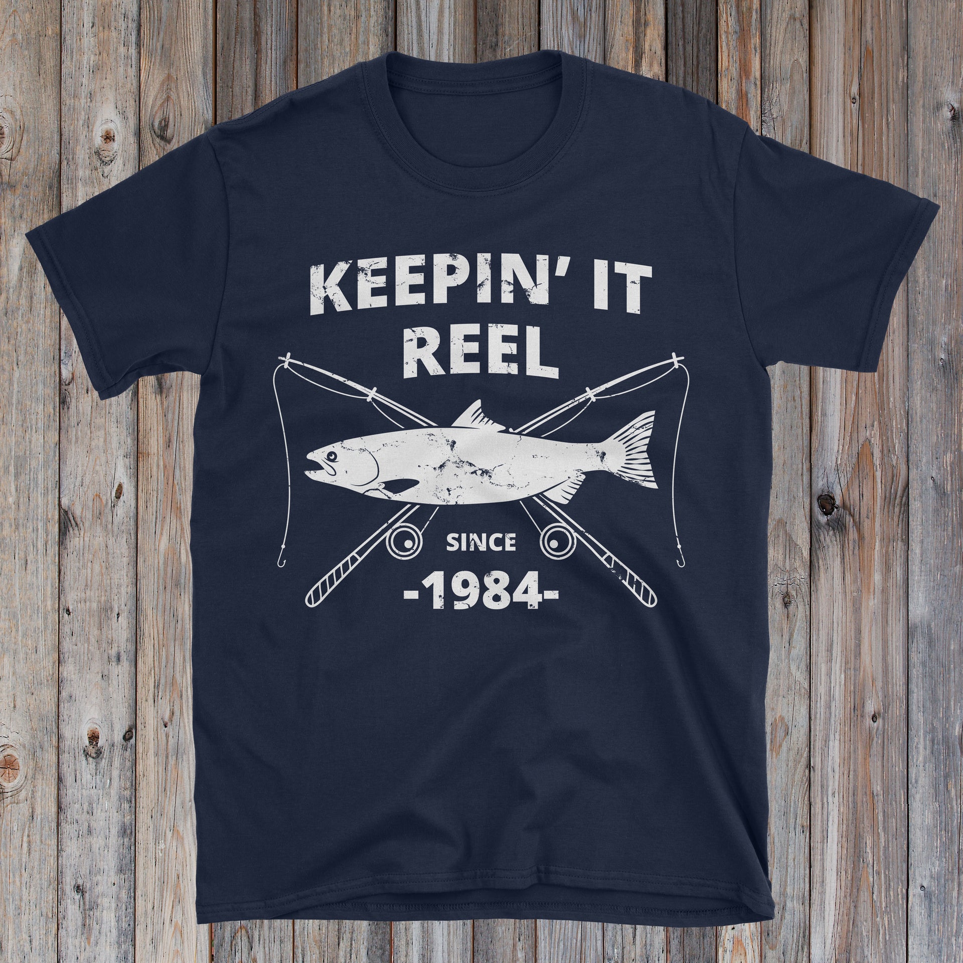 Keepin' It Reel Since 1984 40th Fishing Birthday Shirt – Reel